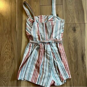 Sky and Sparrow Striped Romper with Belt